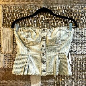 NWT Pilcro corset striped denim top sz XS